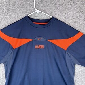 Vintage Nike Center Swoosh Shirt Men's XL Navy Illinois Fighting Illini Football